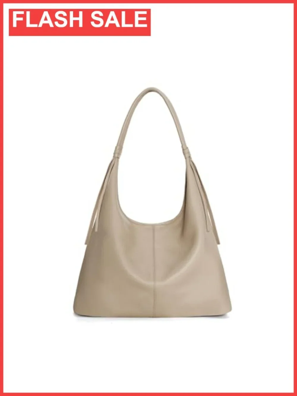 Genuine Leather Slouchy Hobo Bag Pebble Pattern Magnetic Closure